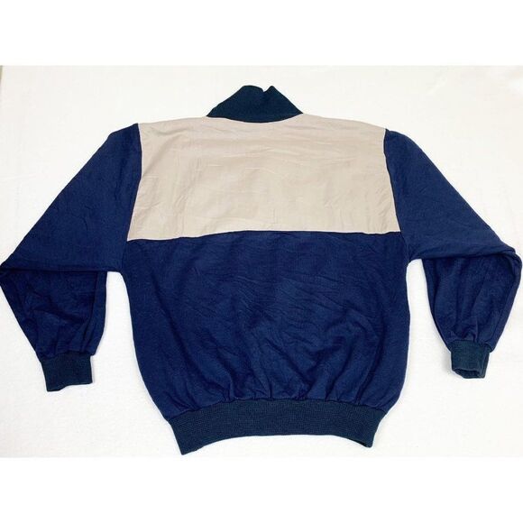 Vintage Adidas Sweater France Large Blue Tan Pockets Sport Activewear - Picture 2 of 8